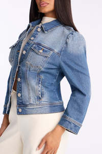 Women's Stonewashed <b>Denim</b> <b>Jacket</b> <b>Crop</b> Top Regular Fit Button Women's Winter <b>Denim</b> <b>Jacket</b> Solid Woven Eco-Friendly Reversible - Product Image 4