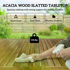 Tavolo da Pranzo da Giardino Rustico, Arredamento per Esterni per Patio e Cortile - Product Image 5