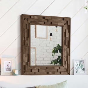 Espejo de Pared de Madera Reciclada, Estilo Rústico, para Interiores de Casas de Campo, Espejo Colgante al por Mayor - Product Image 1