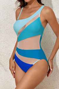 Body de una pieza para mujer al por mayor, de verano, con logo frontal, de licra y nailon, transpirable con paneles de malla. - Product Image 3