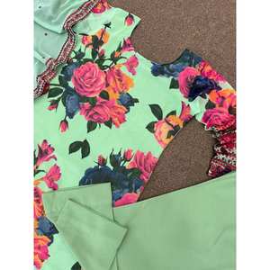 Top de talla XL para mujer-Conjunto Pent y Dupatta con estampado digital elegante y elegante - Product Image 6