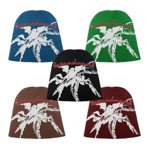 Brand name Beanie Unisex Adult Street Style Winter Hat 56-58CM Computer <b>Knitted</b> <b>Animal</b> <b>Pattern</b> Embroidery - Product Image 1