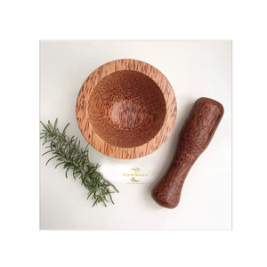 Mortero y Pilón de Madera de Coco Natural, Juego de Molinillo de Especias Hecho a Mano para Cocina y Suministro al por Mayor - Product Image 2
