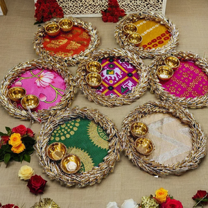 Plato Decorativo para Kumkum y Roli para Rakhi, Regalos de Agradecimiento y Uso Festivo, Mini Thali para Kumkum y Roli para Regalos de Rakhi y Uso Festivo - Product Image 4