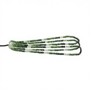 Perles de serpentine naturelle sculptées à la main en forme de rondelle, 4-4,5 mm, perles de pierre précieuse de serpentine ombrée sculptées, 16 pouces - Product Image 4