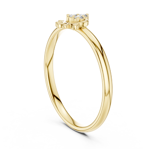Anillo Apilable de Moda Minimalista, Anillo de Oro Amarillo Sólido de 14k con Diamantes Cultivados en Laboratorio de Corte Redondo, Anillo de Boda Clásico, Regalo para Ella - Product Image 4
