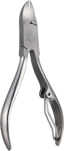 Cortaúñas de podólogo de acero inoxidable con mango grande, pinzas para uñas encarnadas y uñas con logotipo láser, cortador plateado - Product Image 3