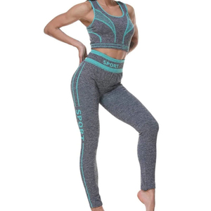 Ropa Deportiva al por Mayor, Conjuntos de Gimnasio de Alta Calidad para Mujer, Leggings y Sujetador Deportivo de Manga Larga para Yoga, Ropa Deportiva Elegante - Product Image 5
