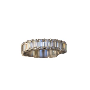 Elegant Moissanite Baguette Eternity Band Sterling Silver White Gold Plated Luxury Fashion Jewelry Wedding Gift For Women Modern - Product Image 6