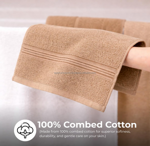 Serviettes de toilette en coton 350 GSM en gros OEM, logo brodé personnalisé, douces et absorbantes, pour salle de sport, spa, hôtel, vente en gros directe usine - Product Image 3