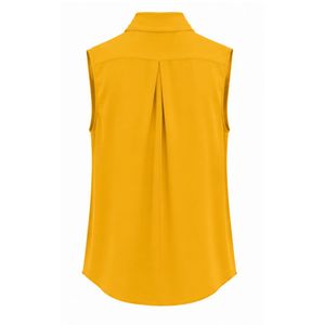 Women Sleeveless Pearl Button Bow <b>Blouse</b> Elegant Bow Neck Top Pearl Embellished Casual Office Shirt Custom Wholesale Ladies - Product Image 2