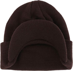 Gorro de Punto Marrón con Visera, Estilo Urbano, Gorro de Invierno - Product Image 3