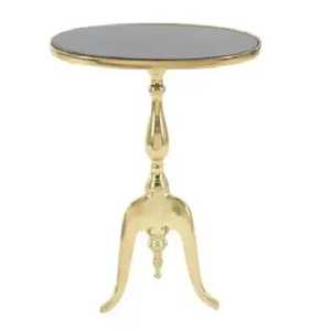 Hand-Hammered Metal <b>Side</b> <b>Table</b> | Textured Silver Pedestal Accent <b>Table</b> | Unique Beaded Stem <b>Round</b> End <b>Table</b> Industrial Modern - Product Image 5