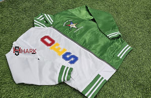 Vestes OES Embroidery Letters Color Block en satin de soie, col et bas en maille côtelée flexible, poches surpiquées, Order Of The Eastern Star. - Product Image 4