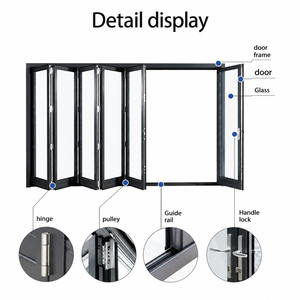 Porte pliante en aluminium de qualité supérieure avec double vitrage, porte coulissante extérieure pour patio, design moderne à prix compétitif - Product Image 2