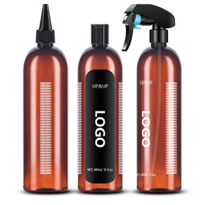 Bouteilles pulvérisatrices en plastique ambré de 480 ml (16 oz) avec impression sérigraphique pour les soins capillaires, fournisseur en gros de haute qualité - Product Image 1