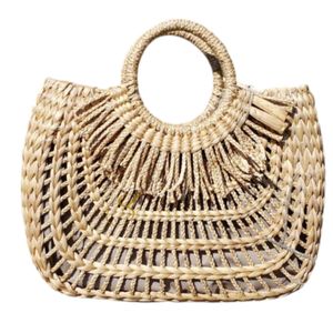 Sac à main en jacinthe d'eau : Sac en paille fait main, style bohème - Product Image 3