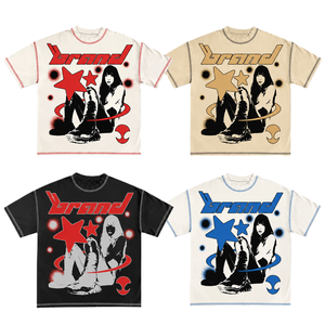 เสื้อยืดพิมพ์ลายกราฟิกแฟชั่นผู้ชาย OEM น้ำหนักเบา สไตล์ลำลอง ดีไซน์ฮิปฮอป ทันสมัย ผลิตจากผ้าฝ้าย 100% เสื้อยืดวินเทจผู้ชาย - Product Image 1