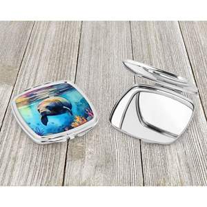Women and Girls' Travel <b>Makeup</b> Mirror Manatee <b>Compact</b> Decorative Folding Handheld Pocket Mirror Gift - Product Image 3