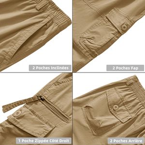 Shorts de sport en toile pour homme toutes saisons avec doublure intérieure douce, respirants et à séchage rapide, taille élastique robuste - Product Image 4
