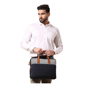 Bolso para Portátil de Lona y Cuero Genuino Duradero al por Mayor - Maletín de Negocios/Bolso Bandolera Estilo Mensajero Personalizable - Product Image 2