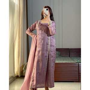 Top y Dupatta de diseñador para mujer, ropa de fiesta elegante, aspecto Plazzo - Product Image 6