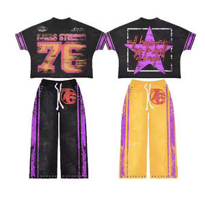 DISCOVER-IMPEX 2026 Ensemble Crop Top et Pantalon Streetwear Homme Imprimé Graphique Décontracté Deux Pièces Tendance Mode - Product Image 4