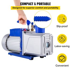 ปั๊มสุญญากาศระบบขับเคลื่อนสองขั้นตอนแบบ1HP 12CFM 3x10-1 Pa HVAC สำหรับเครื่องดูดฝุ่นซ่อมรถยนต์ - Product Image 6