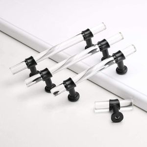 5 Pack 3 Inch Black Acrylic Cabinet Pulls Zinc Alloy Drawer Handles for Dresser Cupboard <b>Kitchen</b> Furniture <b>Hardware</b> - Product Image 3