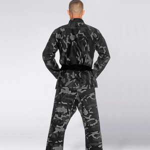 Conjunto de 2 Piezas de Camiseta y Pantalones de Manga Larga con Cuello en V y Estampado de Camuflaje para Hombres y Mujeres, para Jiu Jitsu y Artes Marciales, con Cintura Ajustable, Unisex - Product Image 4