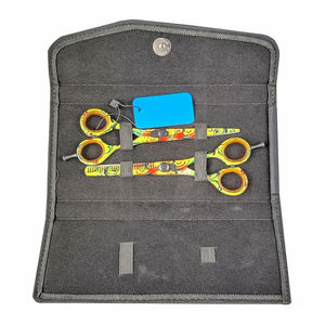 Kit de Herramientas de Barbería de Papel Recubierto de la Mejor Calidad, Tijeras para Cortar y Entresacar Cabello, Kit de Salón de Barbería con Estuche de Cuero - Product Image 2