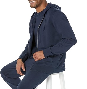 Nouvel Arrivage Service OEM Sweat à Capuche Zippé Confortable pour Homme 100% Coton à Manches Longues, Col Incurvé avec Bande, Couleur Unie, Bangladesh - Product Image 4