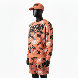 Ensemble sweat-shirt et short pour homme, coton premium, toucher molletonné, imprimé intégral, logo personnalisé, streetwear, ensemble sweat-shirt et short pour homme - Product Image 4