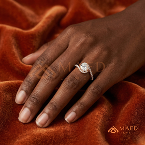 Rose Gold Plated Round Cut Halo Engagement <b>Ring</b> Women Twisted Crossover Pave Band American Diamond <b>CZ</b> Wedding <b>Ring</b> - Product Image 4