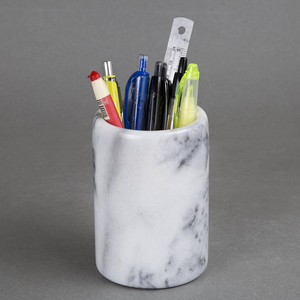 Marble <b>Pen</b>/Pencil Holder White Stone Marble <b>Pen</b> Stand <b>Gifts</b> Promotional Office Desk Best Quality - Product Image 4