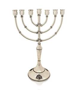 <b>Matte</b> Silver Metal Menorah Contemporary Linear Design Decorative Hanukkah Dining <b>Table</b> Accent - Product Image 2