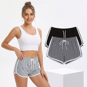 Shorts Deportivos para Mujer, Tejidos, Cintura Media, con Cordón Ajustable, Transpirables, Casuales, Mezcla de Tejidos Ecológicos, Multicolores - Product Image 1