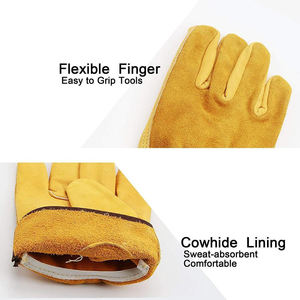 Guantes de Trabajo de Seguridad Profesionales (Cuero de Vaca) con Puño Reforzado, Antiestáticos, 11 oz, Duraderos para Uso Industrial - Product Image 3
