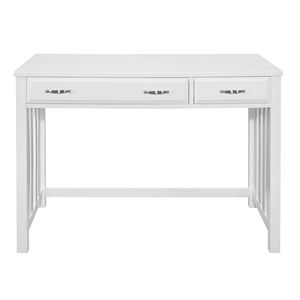 Moderno tradizionale scrivania in legno con 2 cassetti e cassetto della tastiera 1PC in bianco finitura mobili - Product Image 1