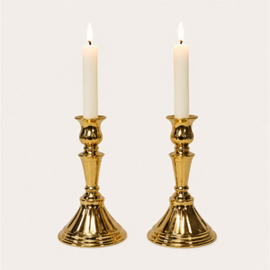 Luxury <b>Brass</b> Taper Candle <b>Holders</b> Set Vintage Gold Metal <b>Candlestick</b> Stands for Wedding Table Centerpieces Modern Home Decor - Product Image 5