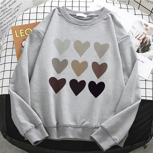 เสื้อฮู้ดผู้หญิง แฟชั่นใหม่ ลายหัวใจ น่ารัก อุ่นสบาย ผ้าฟลีซ นุ่ม สไตล์ยุค 90 คอกลม - Product Image 3