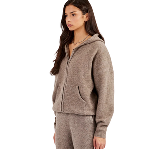 Women Full Zip Hoodie Tracksuit <b>Set</b> Loose Fit Sweatshirt Straight Wide Leg Trousers Elastic Waist Casual <b>Two</b> <b>Piece</b> <b>Lounge</b> Outfit - Product Image 5