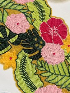 Embroidered Floral <b>Table</b> <b>Runner</b> Cotton Bohemian Style Washable Home Decor - Product Image 2