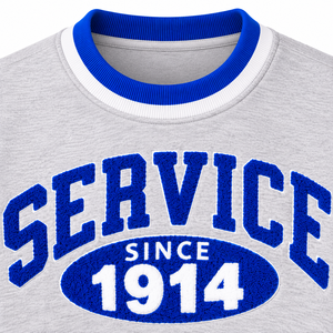Sweat-shirt à col rond gris pour hommes Phi Beta Sigma, avec broderie en chenille bleue, manches longues, pull de fraternité, depuis 1914 - Product Image 6