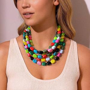 Oversized Acrylic Resin Chain Link <b>Statement</b> <b>Necklace</b> Chunky Women Fashion Jewelry Handmade Wholesale Manufacturer Supplier - Product Image 3