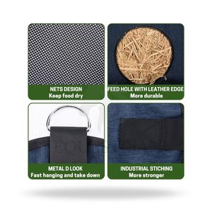 Slow Feed Horse Hay Bag Adjustable Strap Nylon <b>Equestrian</b> Feeding Bag with Front Hole for Stable and Trailer Use - Product Image 3