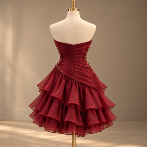 elegante vestido de noche color borgoña - Product Image 3