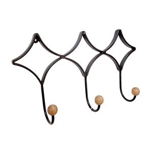 Gancho de Pared Metálico Geométrico Moderno con Bolas de Madera, Colgador Decorativo de Pared para Abrigos, Sombreros y Bufandas, Organizador para Entrada - Product Image 1