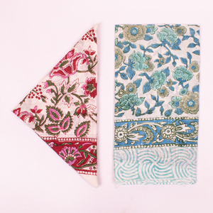 Bandanas bohèmes en coton, foulards carrés imprimés à la main, masques faciaux doux et réutilisables, respectueux de la peau, pour un usage décontracté - Product Image 4