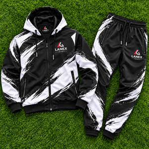Ensemble de survêtement personnalisé par sublimation pour équipes sportives, vêtements d'entraînement personnalisés avec veste et pantalon, vente en gros d'usine - Product Image 6